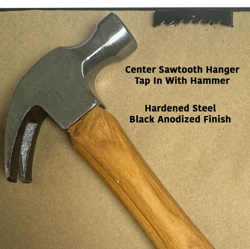 888 Corp 20-Pack - Pro Quality Large Steel 1-3/4" No Nail Sawtooth Picture Hangers - Black Oxide - Image 1